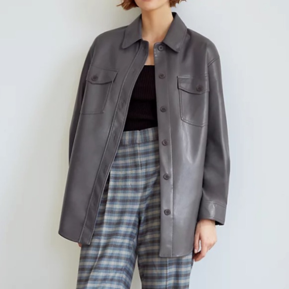 ARITZIA Ganna Leather Shirt Jacket